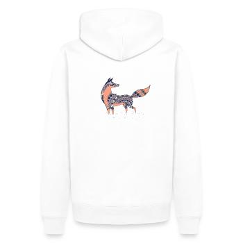 Fox - Men’s Premium Organic Hoodie - white - Back - Nico (187cm)