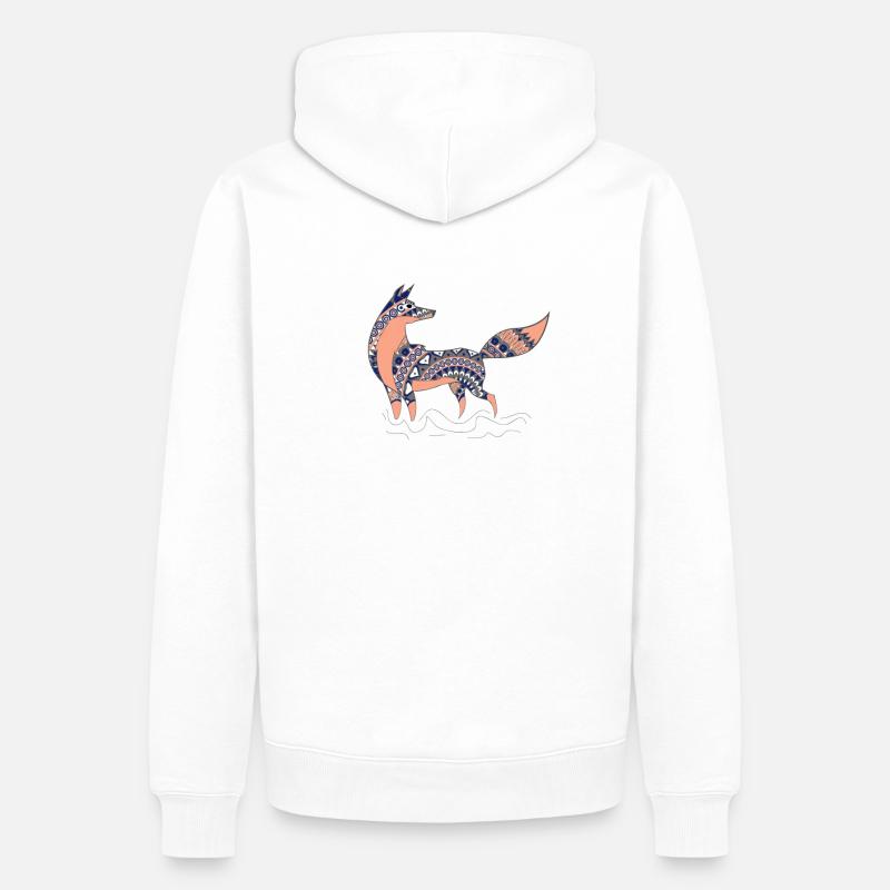 Fuchs - Männer Premium Bio Hoodie - Weiß