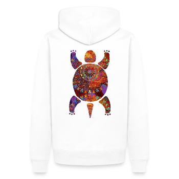 extravagante Boho Schildkröte Mosaik bunt Glitzer - Männer Premium Bio Hoodie - Weiß - Hinten - Nico (187cm)