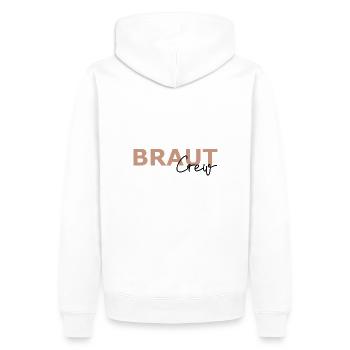 Braut Crew T-Shirt JGA, Junggesellenabschied - Männer Premium Bio Hoodie - Weiß - Hinten - Nico (187cm)