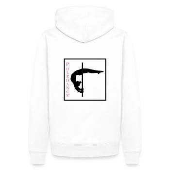 Mondsichel - Quadrat - Poledance - Männer Premium Bio Hoodie - Weiß - Hinten - Nico (187cm)