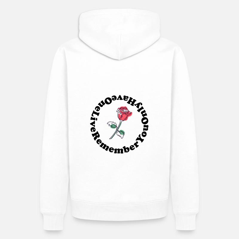 Roses Backprint Design - Sweat à capuche Premium bio Homme - blanc