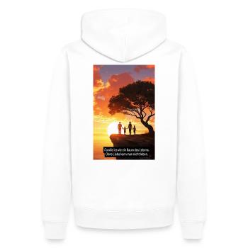 Familienbaum Sonnenuntergang Design - Männer Premium Bio Hoodie - Weiß - Hinten - Nico (187cm)