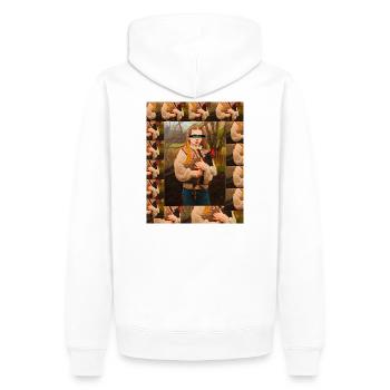 Huhn Liebe im Wald - Männer Premium Bio Hoodie - Weiß - Hinten - Nico (187cm)