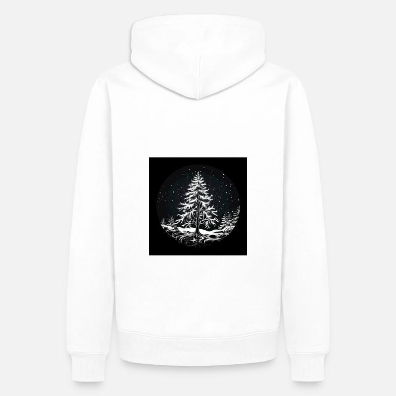 Conception N&B Wintertree - Sweat à capuche Premium bio Homme - blanc