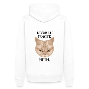 Grumpy Cat - Before you ask_No - P. - Men’s Premium Organic Hoodie - white - Back - Nico (187cm)