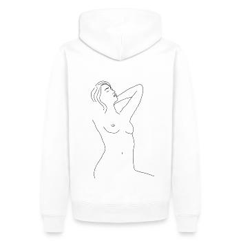 Filigree, Minimalist Lineart - Drawing - Men’s Premium Organic Hoodie - white - Back - Nico (187cm)