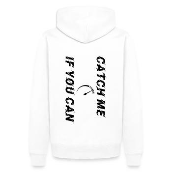 Catch Me If You Can Speedometer black customizable - Men’s Premium Organic Hoodie - white - Back - Nico (187cm)
