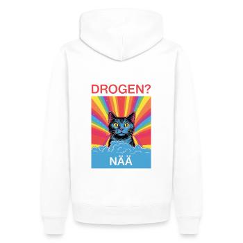 Drogen? Nää! - Männer Premium Bio Hoodie - Weiß - Hinten - Nico (187cm)