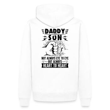 Daddy and son always heart to heart - Männer Premium Bio Hoodie - Weiß - Hinten - Nico (187cm)