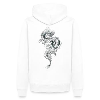 Drachen Fantasy Drachen Geist Reptilien Bestien - Männer Premium Bio Hoodie - Weiß - Hinten - Nico (187cm)