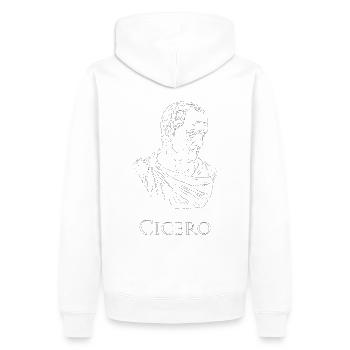 ritratto di Cicerone, disegno tratteggiato, bianco - Sweat à capuche Premium bio Homme - blanc - Dos - Nico (187cm)