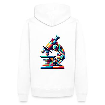 Science Microscope: Artistic Laboratory Tool - Men’s Premium Organic Hoodie - white - Back - Nico (187cm)