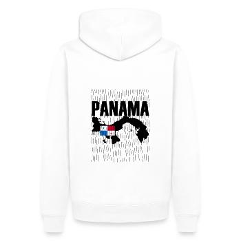 Panama Island Rain - Men’s Premium Organic Hoodie - white - Back - Nico (187cm)