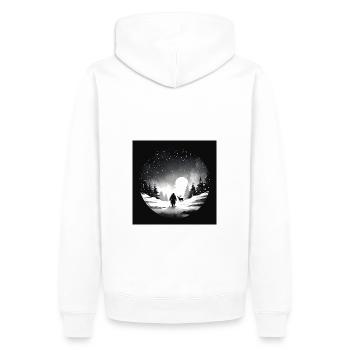 Conception de chemin N&B au pôle Nord - Sweat à capuche Premium bio Homme - blanc - Dos - Nico (187cm)
