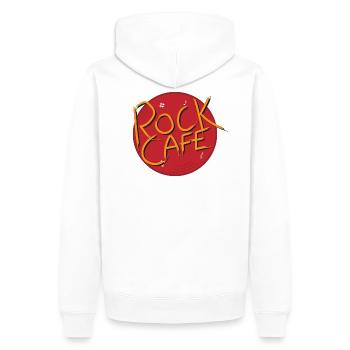 Vintage Rock Café Design - Sweat à capuche Premium bio Homme - blanc - Dos - Nico (187cm)