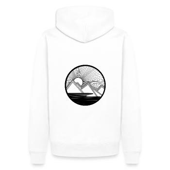 Mountain view - Men’s Premium Organic Hoodie - white - Back - Nico (187cm)