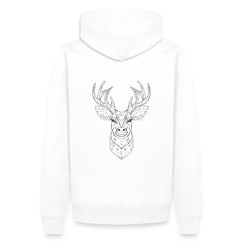 Deer Essence: Komplizierte Interpretation von Strichzeichnungen - Männer Premium Bio Hoodie - Weiß - Hinten - Nico (187cm)
