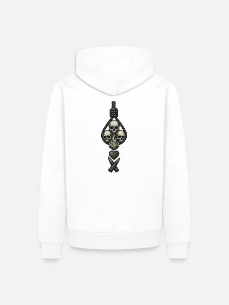 Avi Collection – Skulls & Flame - Men’s Premium Organic Hoodie - white