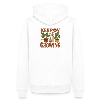 Keep_on_Growing - Sweat à capuche Premium bio Homme - blanc - Dos - Nico (187cm)