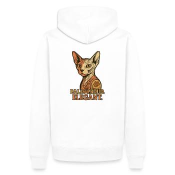 Chat Sphynx - Sweat à capuche Premium bio Homme - blanc - Dos - Nico (187cm)