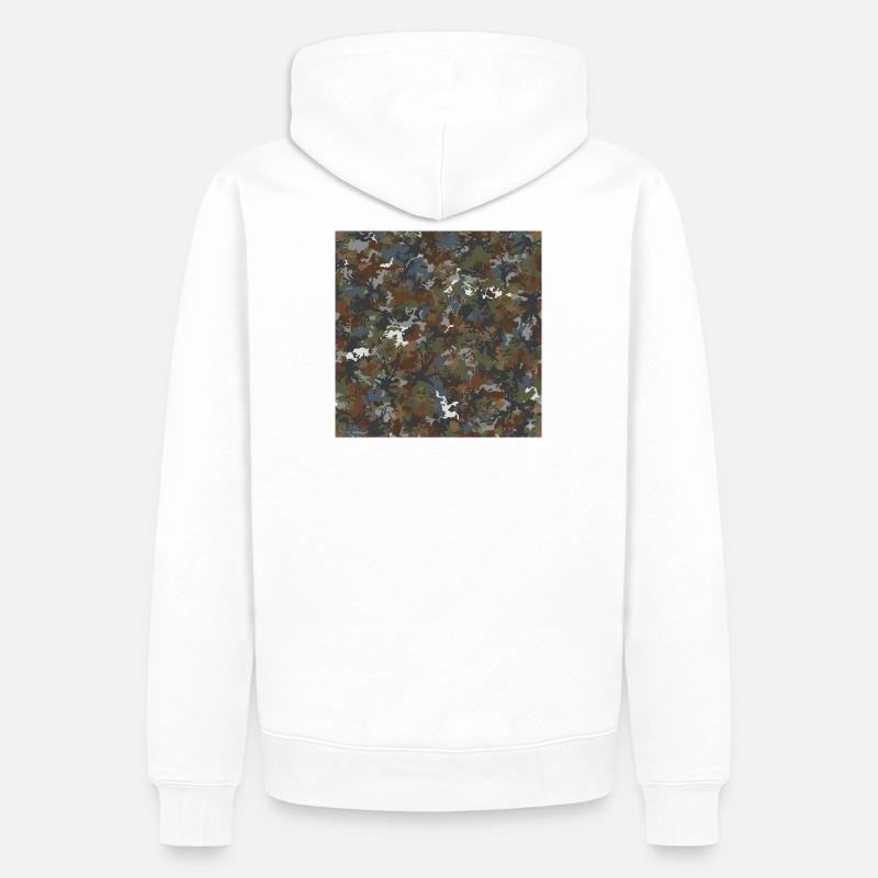 Camouflage forestier 4 saisons - Sweat à capuche Premium bio Homme - blanc