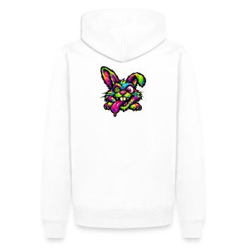 Couleurs néon de Psychedelic Bunny - Sweat à capuche Premium bio Homme - blanc - Dos - Nico (187cm)