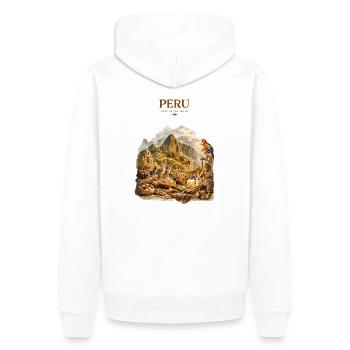 Peru Inca Land Heritage Art - Männer Premium Bio Hoodie - Weiß - Hinten - Nico (187cm)
