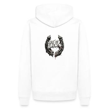 Out Of Luck - Rave Industriel - Sweat à capuche Premium bio Homme - blanc - Dos - Nico (187cm)