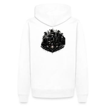 Amour des routiers - Sweat à capuche Premium bio Homme - blanc - Dos - Nico (187cm)