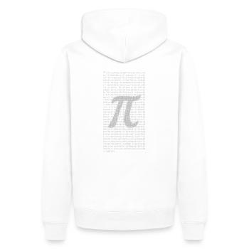 Pi Zahlenblock mit dezentem π Symbol – Mathematik  - Männer Premium Bio Hoodie - Weiß - Hinten - Nico (187cm)