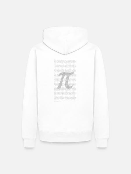Pi Zahlenblock mit dezentem π Symbol – Mathematik  - Männer Premium Bio Hoodie - Weiß