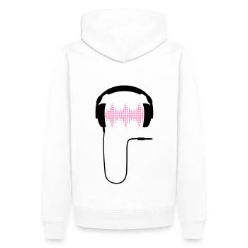 Kopfhörer DJ Club Musik Turntable Plattenspieler - Männer Premium Bio Hoodie - Weiß - Hinten - Nico (187cm)