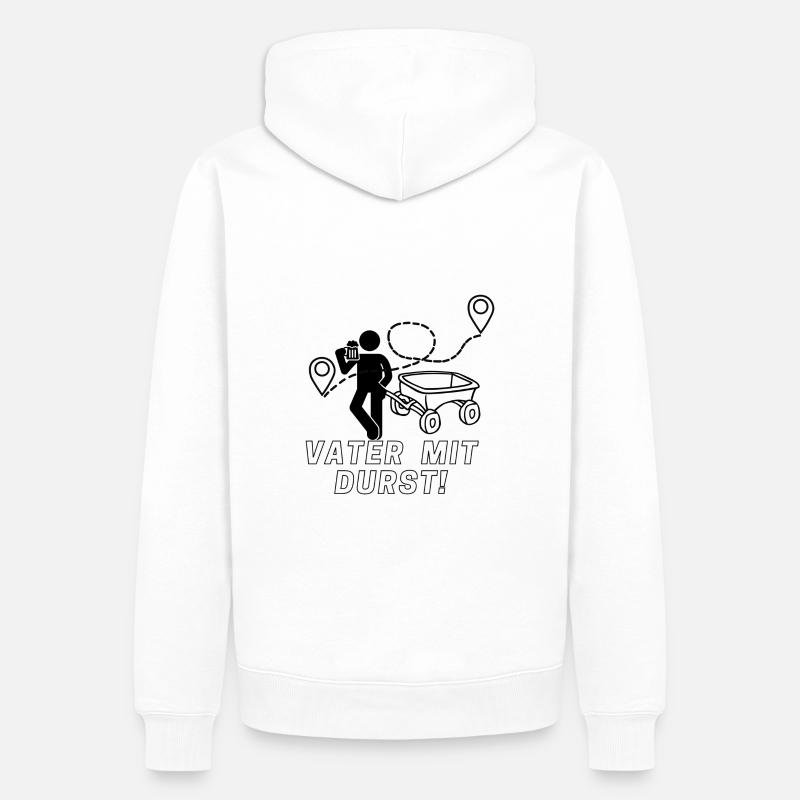 Vater mit Durst! - Männer Premium Bio Hoodie - Weiß