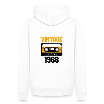Vintage 1968 Année de construction 1968 Année de naissance 1968 - Sweat à capuche Premium bio Homme - blanc - Dos - Nico (187cm)
