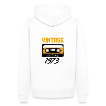 Vintage 1973 Baujahr 1973 Geburtsjahr 1973 - Männer Premium Bio Hoodie - Weiß - Hinten - Nico (187cm)