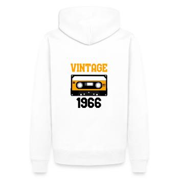 Vintage 1966 Année de construction 1966 made in 1966 - Sweat à capuche Premium bio Homme - blanc - Dos - Nico (187cm)