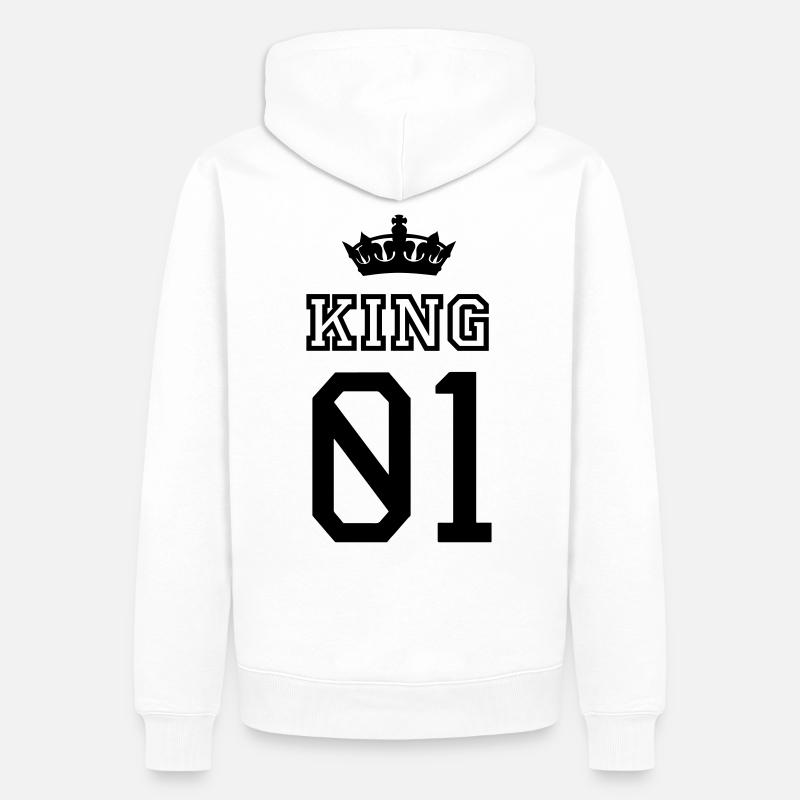 KING - Sweat à capuche Premium bio Homme - blanc