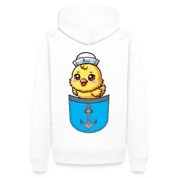 Seemann maritim Küken Seefahrt Matrose Kind - Männer Premium Bio Hoodie - Weiß - Hinten - Nico (187cm)