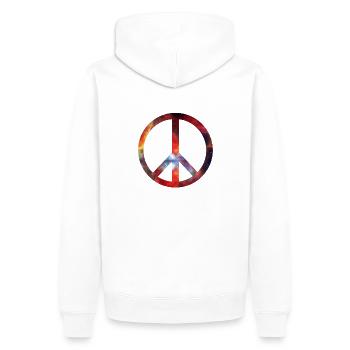 paix - Sweat à capuche Premium bio Homme - blanc - Dos - Nico (187cm)