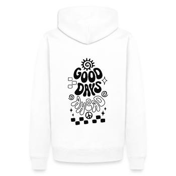 Good Days Ahead Vibe Retro Saying - Men’s Premium Organic Hoodie - white - Back - Nico (187cm)