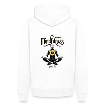 Achtsamkeit Meine Formel: Meditative Energiekunst - Männer Premium Bio Hoodie - Weiß - Hinten - Nico (187cm)