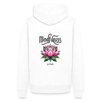 Mindfulness Ma formule : Fleur de lotus vibrante - Sweat à capuche Premium bio Homme - blanc - Dos - Nico (187cm)