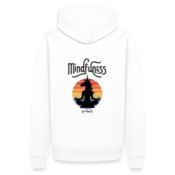 Achtsamkeit Meine Formel: Gelassene Einhorn-Meditation - Männer Premium Bio Hoodie - Weiß - Hinten - Nico (187cm)
