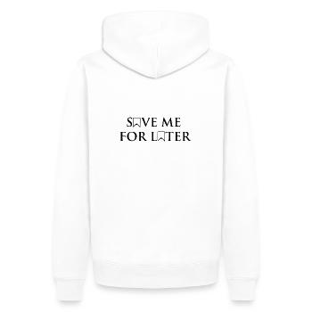 Enregistrez-moi pour plus tard noir - Sweat à capuche Premium bio Homme - blanc - Dos - Nico (187cm)