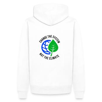 Schüler Demo gegen Klimawandel - Männer Premium Bio Hoodie - Weiß - Hinten - Nico (187cm)
