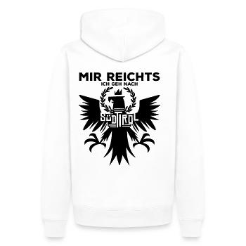 Südtirol Tirol Berge Wandern Urlaub Geschenk - Männer Premium Bio Hoodie - Weiß - Hinten - Nico (187cm)
