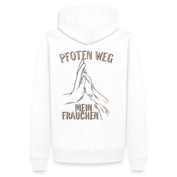 Pfoten Weg Mein Frauchen Hund Appenzeller Pfote - Männer Premium Bio Hoodie - Weiß - Hinten - Nico (187cm)