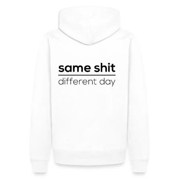Same Shit - Different Day - Men’s Premium Organic Hoodie - white - Back - Nico (187cm)