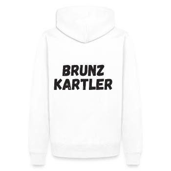 Brunzkartler Kartenspiel Schafkopf Bierkopf Watten - Männer Premium Bio Hoodie - Weiß - Hinten - Nico (187cm)